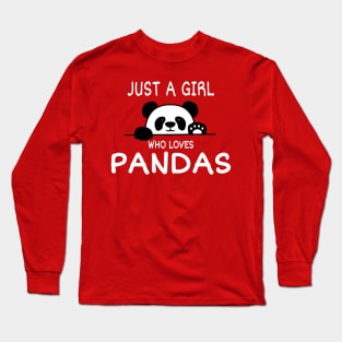 Just a Girl Pandas Desing Long Sleeve T-Shirt